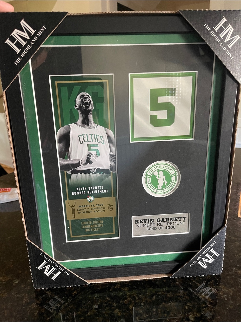 Kevin Garnett Celtics Framed Commemorative - Green